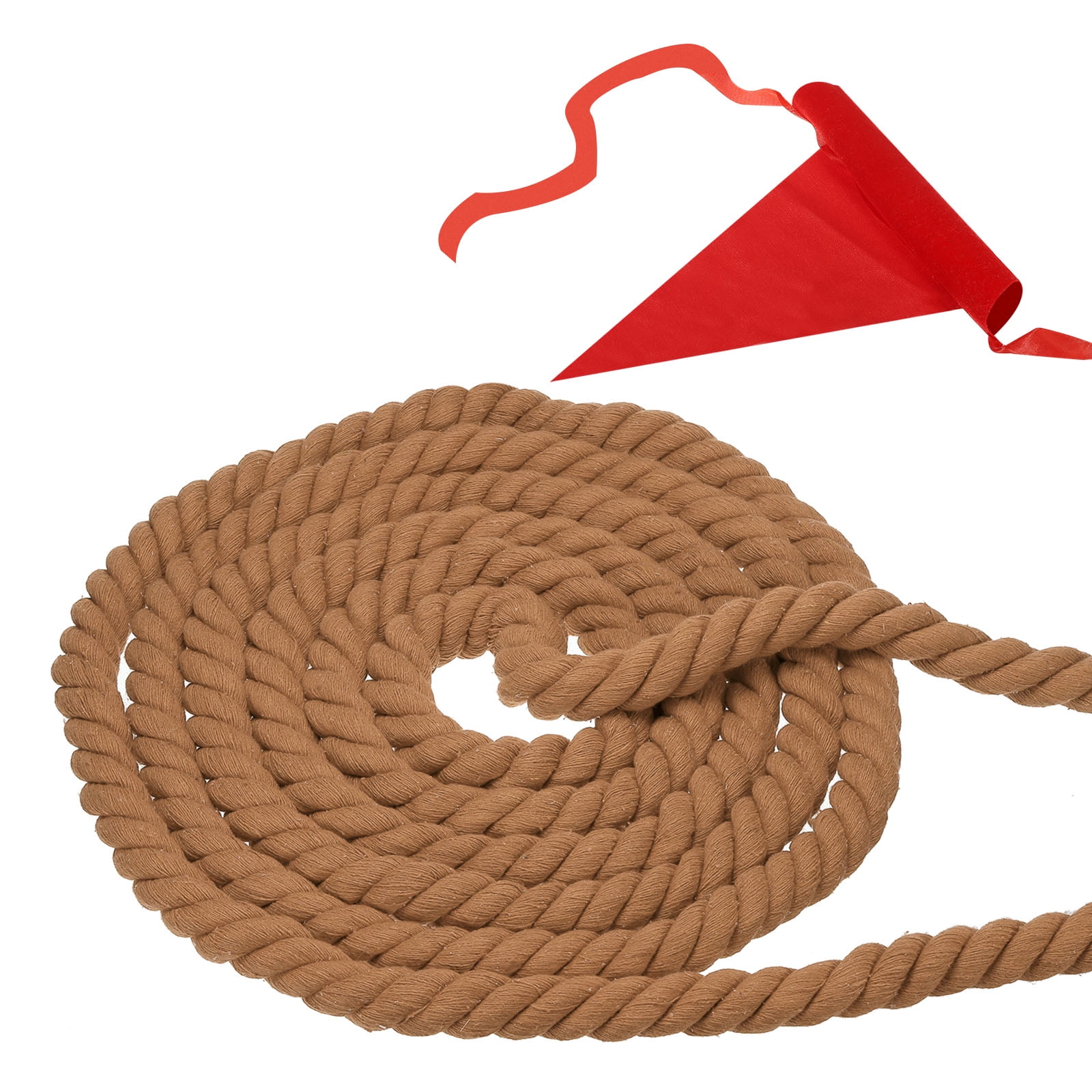 Uxcell 20 Feet Tug of War Rope for Adults Teen 3-Strand Natural Twisted ...