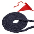 thumbnail image 1 of Uxcell 20 Feet Tug of War Rope for Adults Teen 3-Strand Natural Twisted Cotton Rope with Flag Navy Blue, 1 of 6
