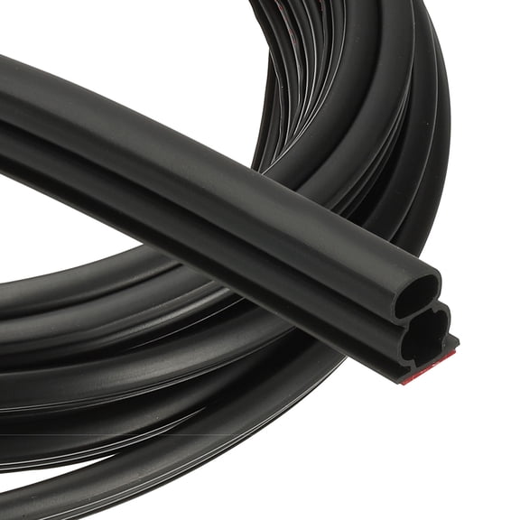 Uxcell 20 Ft 2/5" W x 2/5" T D Shape Thick Rubber Weather Stripping,  Black/Red