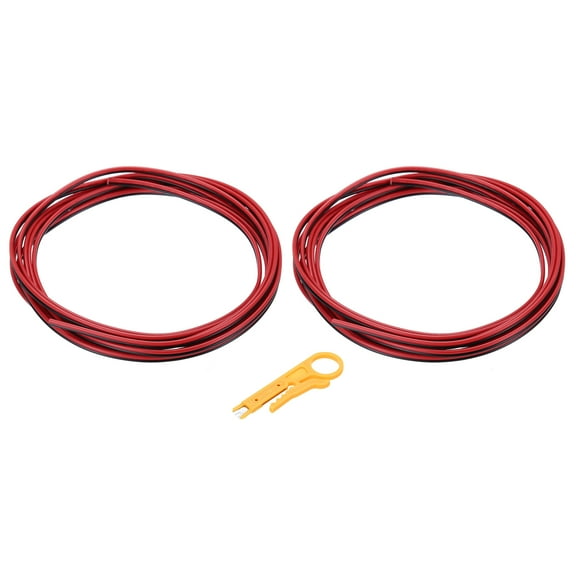 Uxcell 20 Gauge 2-Conductor Silicone Wire, Tinned Copper 5Ft/1.5M 300V 2-Core Parallel Wire With Wire Stripper, 2Pack