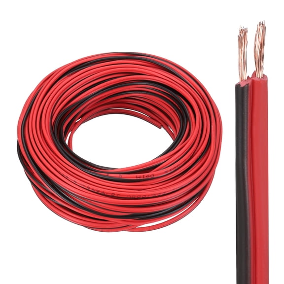 Uxcell 20 Gauge 2 Conductors Electrical Wire, 100ft Red Black Cable Copper Clad Aluminum Wire, Flexible Extension Cord for Speaker LED Strips Lamp Automotive