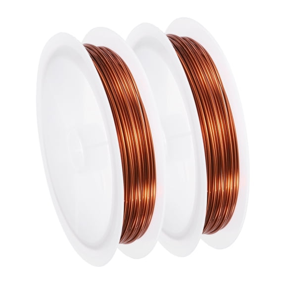 Uxcell 2Pcs 20 Gauge Copper Wire for Jewelry Making Tarnish Resistant Beading Wire for Jewelry Making Crafts Supplies Copper 10FT