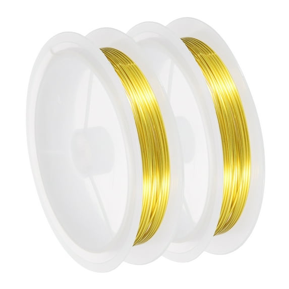 Uxcell 2 Pcs 20 Gauge Copper Wire for Jewelry Making Tarnish Resistant Beading Wire for Jewelry Making Crafts Supplies Gold 10ft