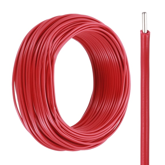 Uxcell 20 Gauge Hook Up Wire 100FT 300V Tinned Copper Electrical Wire, Red