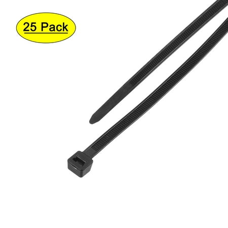Uxcell 19.67 inch Length 0.2 inch Width Self-Locking Zip Ties Cable Ties Nylon Black 25 pack