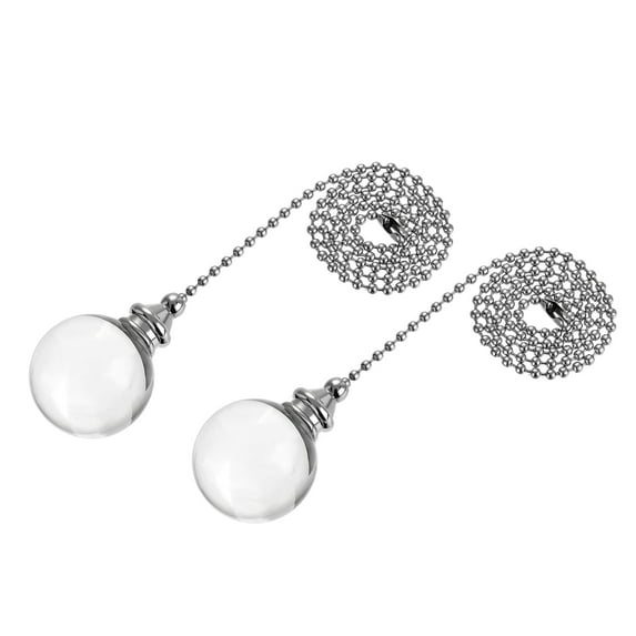 Uxcell 20 Inch Ceiling Fan Pull Chain Ornament 30mm Crystal Ball Pendant Clear 2Pack