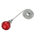 thumbnail image 1 of Uxcell 20 Inch Nickel Finish Fan Pull Chain 30mm Red Crystal Ball Pendant, 1 of 6