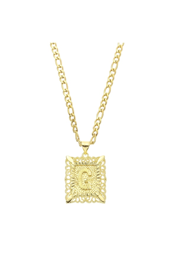 20" Initial Letter Pendant Necklace for Men Women, Capital Alphabet G, Gold