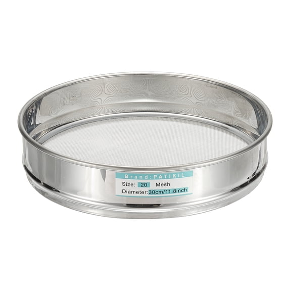 Uxcell 20 Mesh / 0.9mm Lab Sieve, 11.8" Diameter 304 Stainless Steel Wire Cloth Fine Mesh Sieve