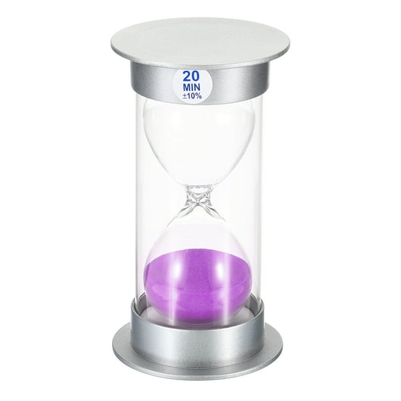 Uxcell 20 Minute Sand Timer, Sandy Clock, Count Down Sand Glass, Purple Sands