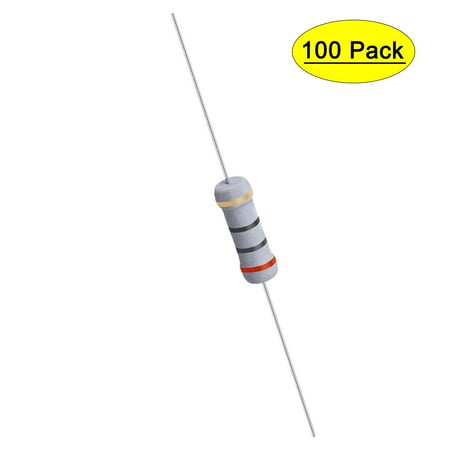 Uxcell 100Pcs 1W Metal Oxide Film Resistor Axile 20 Ohm ±5% Tolerance