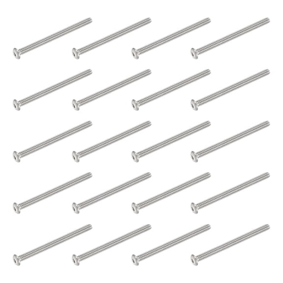Uxcell 20 PCS #4-40 UNF x 1-1/2 Inch Button Head Socket Cap Screw Hex Bolt Silver