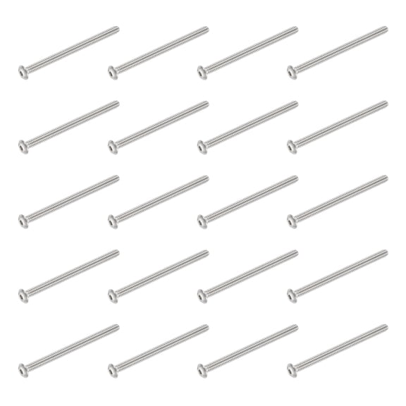 Uxcell 20 PCS #6-32 UNF x 2 Inch Button Head Socket Cap Screw Hex Bolt Silver