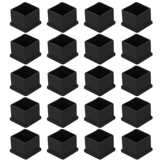 Uxcell 20 Pack 0.98 x 0.98 Inch Square Furniture Leg Caps, Chair Leg Floor Protector