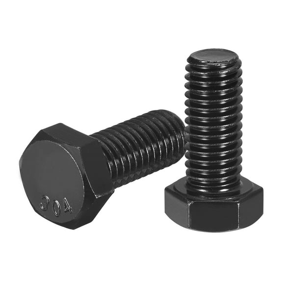 Uxcell 20 Pack 1/2-13 x 1-1/4" Hex Head Bolts, 304 Stainless Steel Fully Threaded Hex Head Screw, Black Oxide Finish, Hex Bolts for Construction, Machinery Manufacturing, Black