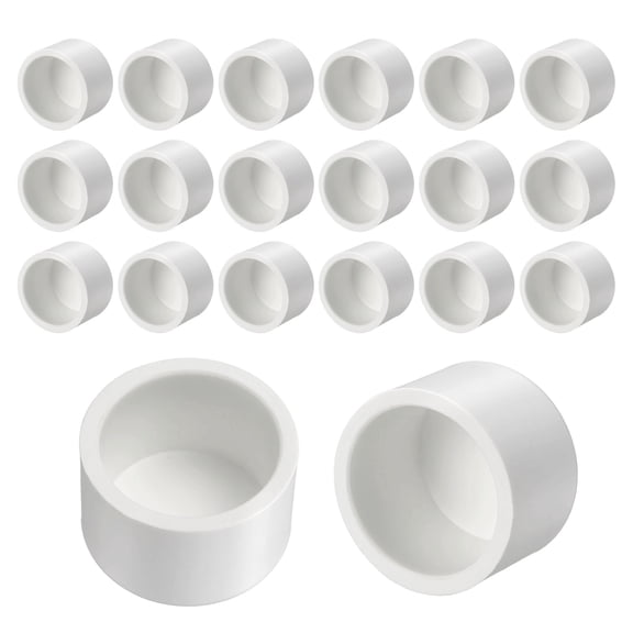 Uxcell 20 Pack 1/2 Inch PVC Pipe End Cap Fitting, Pipe End Cap Plug Adapter - for DIY Furniture/Greenhouse/Irrigation Pipe Fitting Socket Connect, SCH 40-Heavy Duty PVC Coupling Adapter