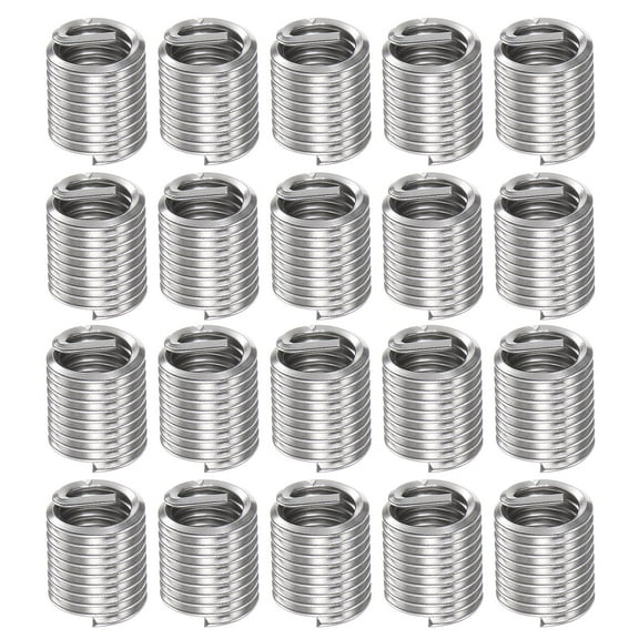 Uxcell 20 Pack 1/4 20 UNC 2D 12.7mm 304 Stainless Steel Helical Wire Threaded Inserts