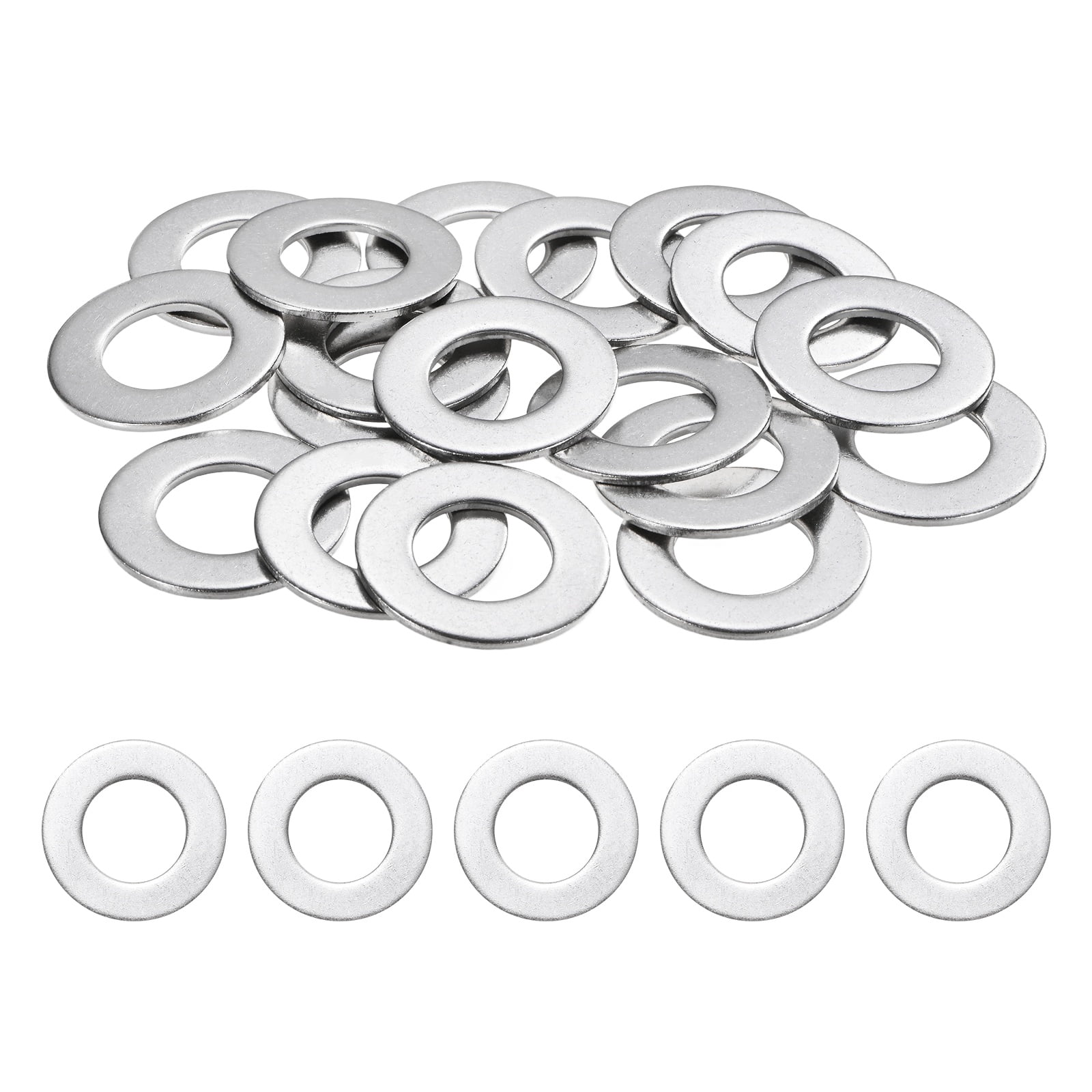 Uxcell 20-Pack 1" Flat Washers, 2" OD 304 Stainless Steel Washers for Bolts Screws Nuts[Silver]