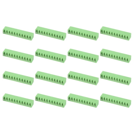 Uxcell 20 Pack 11 Pin 3.81mm Pitch PCB Terminal Block Connectors, 300V 8A Pitch PCB Terminal Block Plug Connector for 28-16AWG Cable, DIY Electronic Projects(Green, 43x7.3x12.8mm)