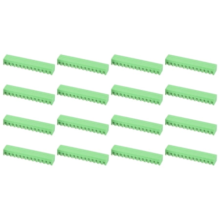 Uxcell 20 Pack 13 Pin 3.81mm Pitch PCB Terminal Block Connectors, 300V 8A Pitch PCB Terminal Block Plug Connector for 28-16AWG Cable, DIY Electronic Projects(Green, 50.6x7.3x12.8mm)