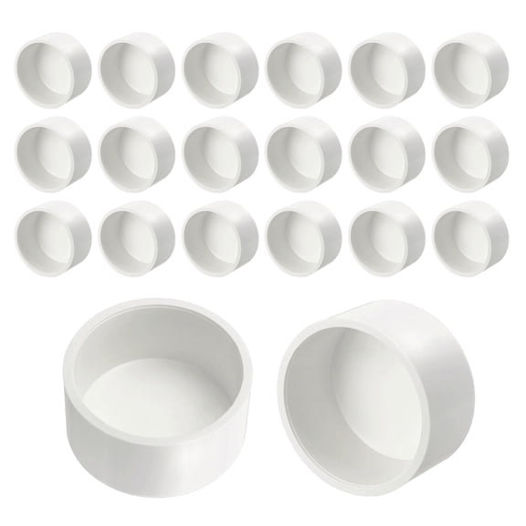 Uxcell 20 Pack 2 Inch PVC Pipe End Cap Fitting, Pipe End Cap Plug Adapter - for DIY Furniture/Greenhouse/Irrigation Pipe Fitting Socket Connect, SCH 40-Heavy Duty PVC Coupling Adapter