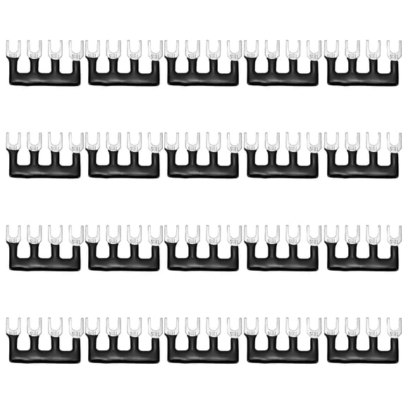 Uxcell 20 Pack 2-Postion 400V Pre Insulated Fork Type Terminal Strip (TB-1504), Black