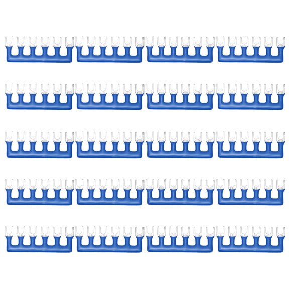Uxcell 20 Pack 2-Postion 400V Pre Insulated Fork Type Terminal Strip (TB-1506), Blue