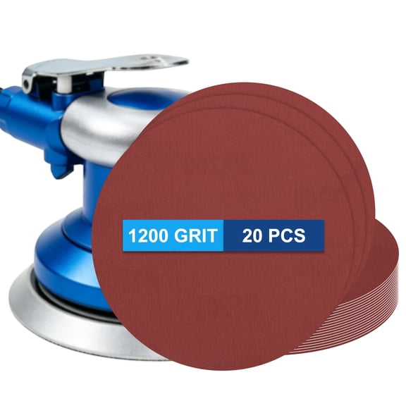 Uxcell 20 Pack 6 Inch PSA Sanding Discs 1200 Grit Aluminum Oxide Self Adhesive Sticky-Back Sandpaper for DA Sander and Disc Sander, Good for Wood Car Paint Polish Fine Grinding, Red
