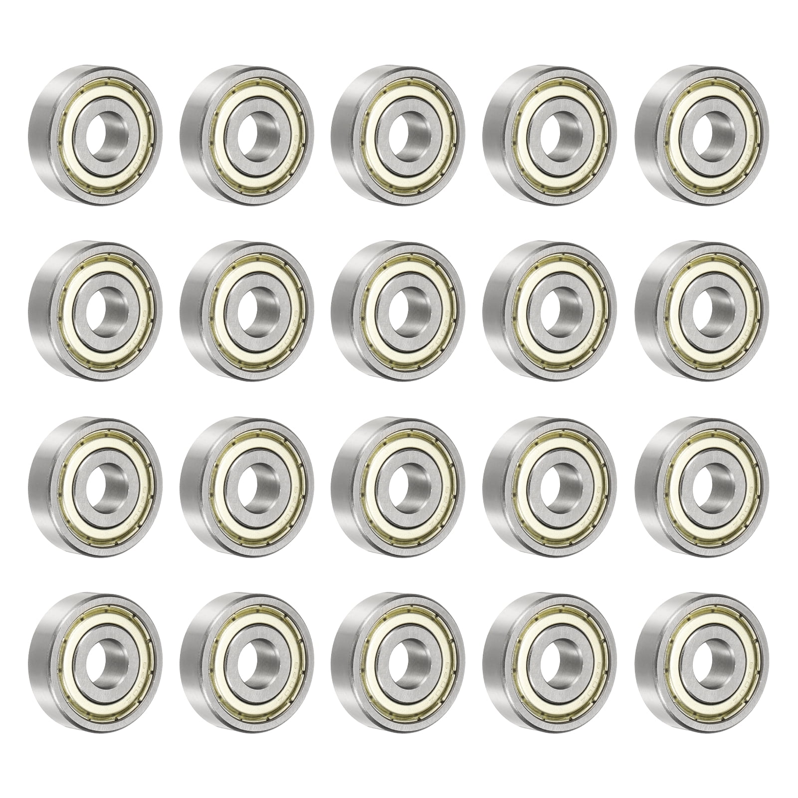 Uxcell 20 Pack 6200ZZ Deep Groove Ball Bearings, 10 x 30 x 9mm Silent Chrome Steel Double Shield Bearing for Electric Motor, Home Appliances, Industrial Machinery