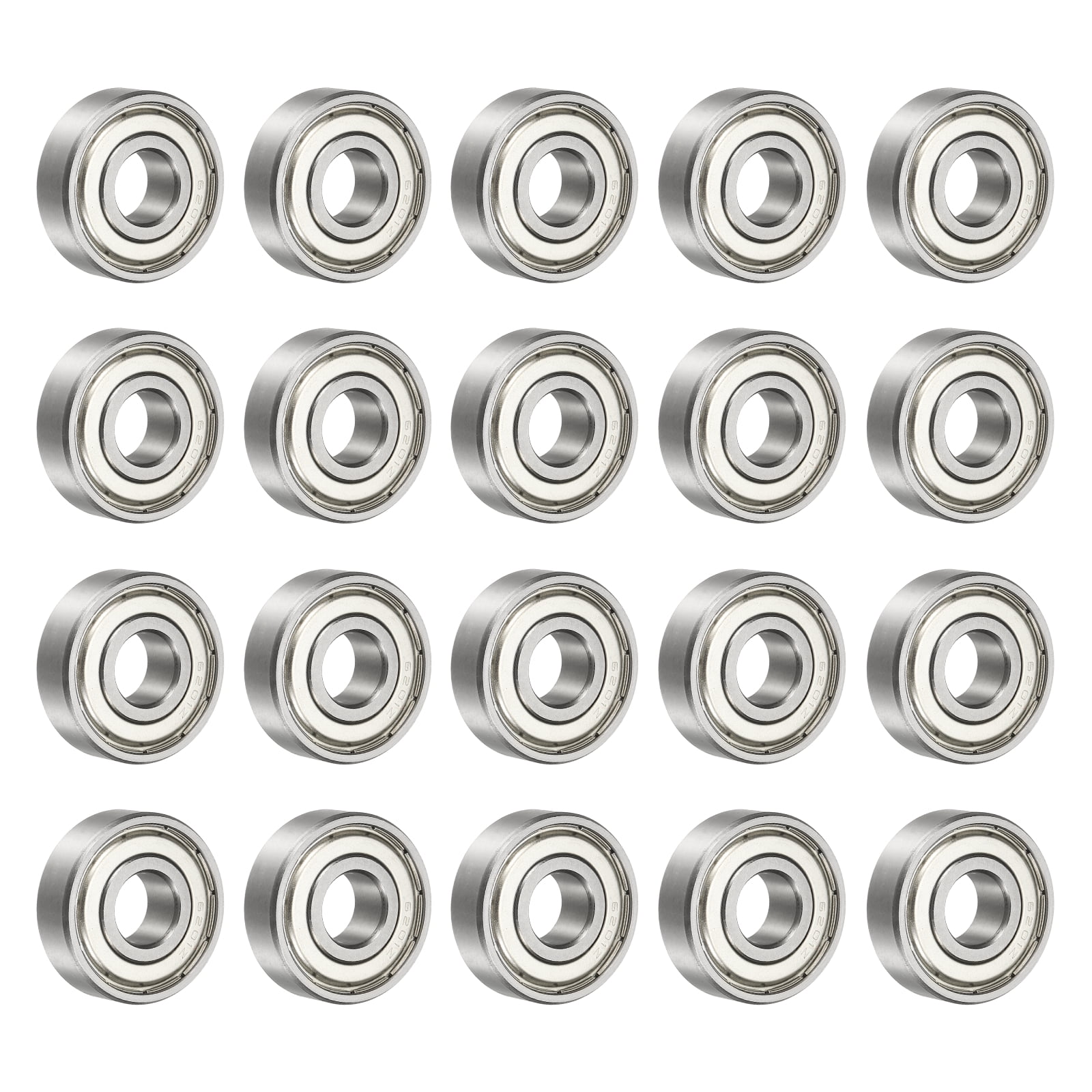 Uxcell 20 Pack 6201ZZ Deep Groove Ball Bearings, 12 x 32 x 10mm Silent Chrome Steel Double Shield Bearing for Electric Motor, Home Appliances, Industrial Machinery