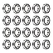 Uxcell 20 Pack 6901-RS Deep Groove Ball Bearing, 12mm x 24mm x 6mm Rubber Double Sealed Miniature Bearing Pre-Lubricated for Electric Motor, Machine Tools, Black