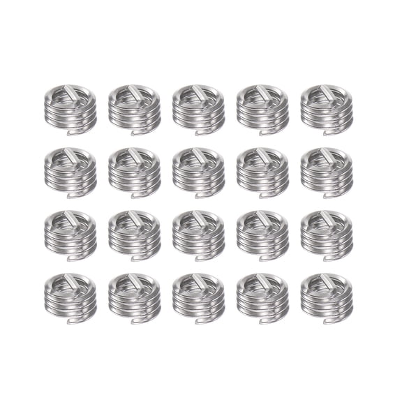 Uxcell 20 Pack 8# 32 UNC 1D 4.2mm 304 Stainless Steel Helical Wire Threaded Inserts