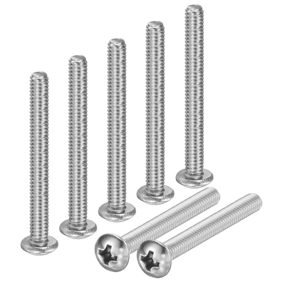 Uxcell 20-Pack 8-32x1-1/2 Pan Head Machine Screws 304 Stainless Steel Cross Head Fully Threaded Bolts for Furniture Silver