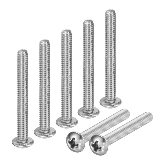 Uxcell 20-Pack 8-32x1-3/8 Pan Head Machine Screws 304 Stainless Steel Cross Head Fully Threaded Bolts for Furniture Silver
