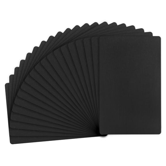 Uxcell 20-Pack Anodized Aluminium Laser Engraved Mount Metal Plate 3x2x0.03 Inch for DIY Laser Printing[Black]