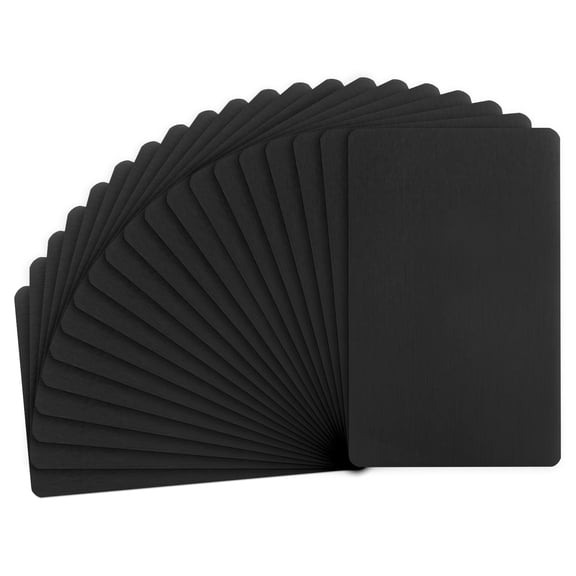 Uxcell 20-Pack Anodized Aluminium Laser Engraved Mount Metal Plate 3x2x0.06 Inch with Self Adhesive for DIY Laser Printing[Black]