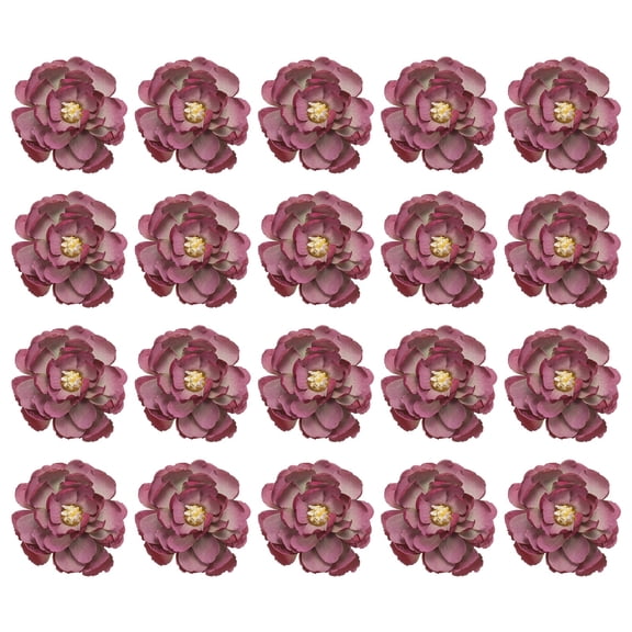 Uxcell 20-Pack Artificial Peonies Heads, Silk Faux Rose Head [8cm, Rose Purple]