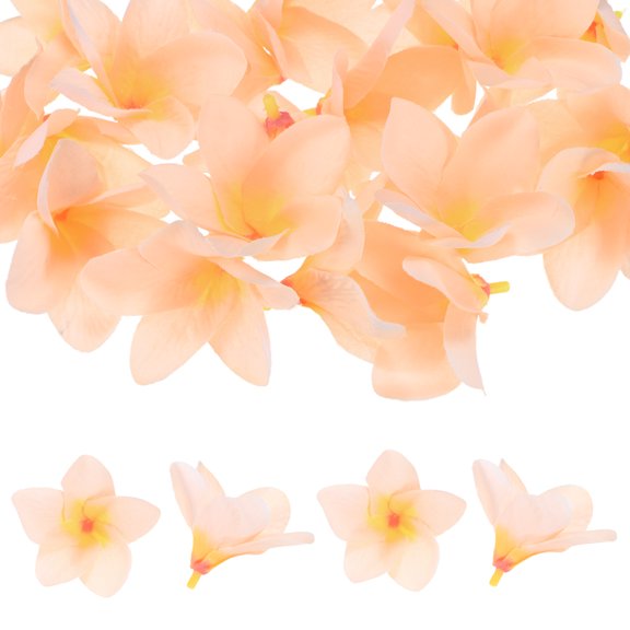 Uxcell 20-Pack Artificial Plumeria Flower Heads, 2.36"/ 6cm Fake Plumeria Flowers Silk for DIY Crafts, Champagne