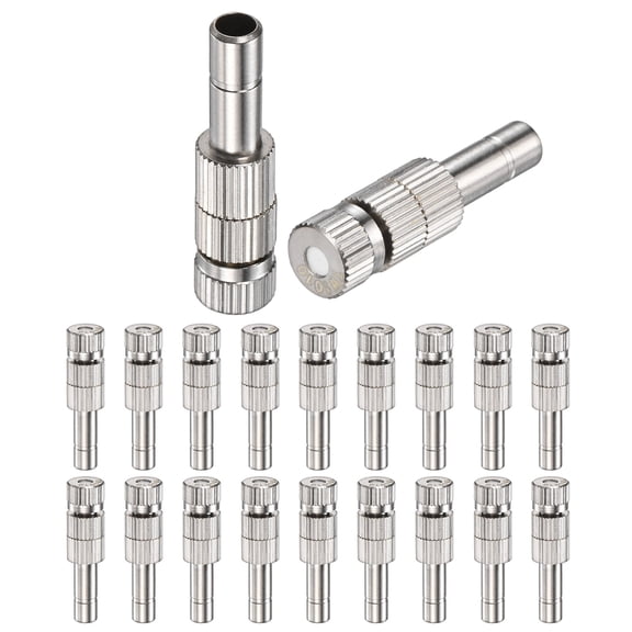 Uxcell 20 Pack Brass Misting Nozzles, 0.004"/0.1mm Mister Heads with Filter Mesh