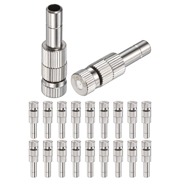 Uxcell 20 Pack Brass Misting Nozzles, 0.028"/0.7mm Mister Heads with Filter Mesh