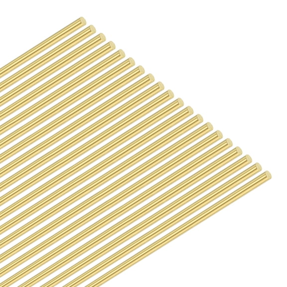 Uxcell 20-Pack Brass Rod, 0.7mmx300mm H65 Solid Brass Round Rods for Knife Handle Pins Material Knife Making Supplies