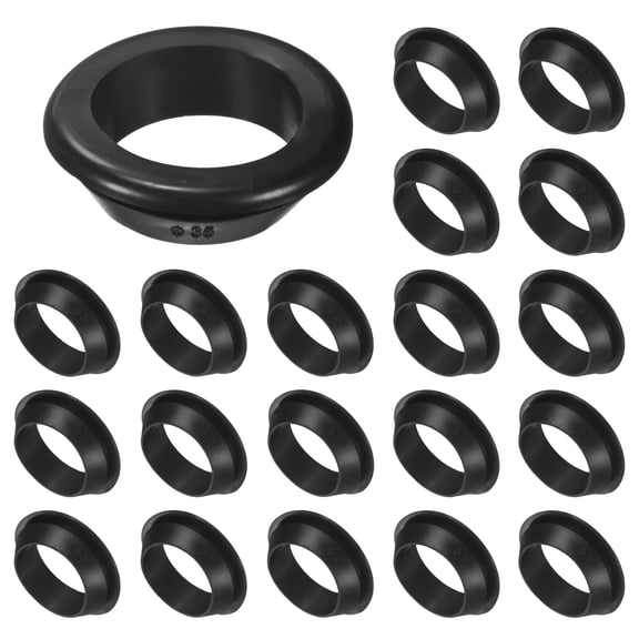 Uxcell 20-Pack Cable Railing Rubber Grommets, 35mm Drill Hole 30mm ID Eyelet Ring Gasket for Wiring, Wire Cable, Automotive [Black]