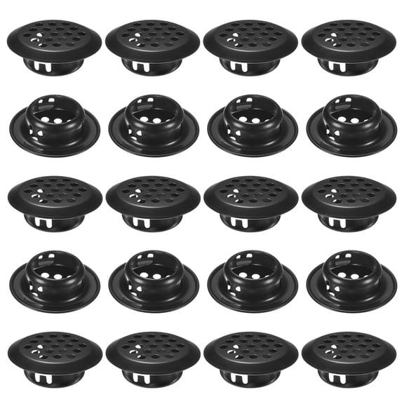 Uxcell 20-Pack Circular Soffit Vents, 19mm/0.75 Inch Stainless Steel Round Air Vent Mesh Hole Louver for Bathroom Home/ Office/Kitchen/Cabinet/Wardrobe [Black]