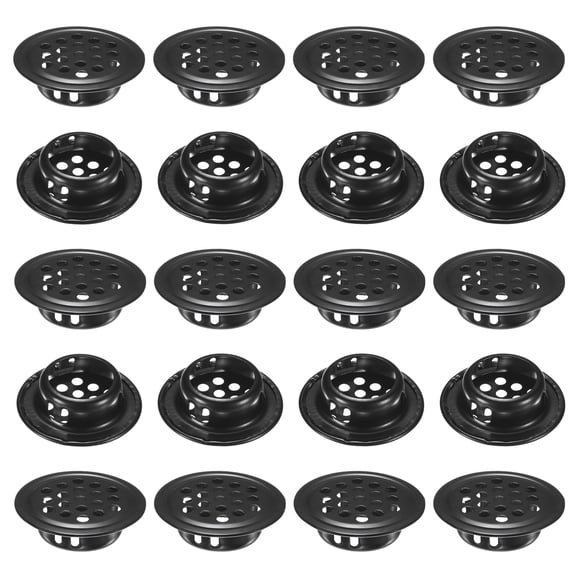 Uxcell 20-Pack Circular Soffit Vents, 19mm/0.75 Inch Stainless Steel Round Air Vents Mesh Hole Louver for Bathroom Home/ Office/Kitchen/Cabinet/Wardrobe [Black]