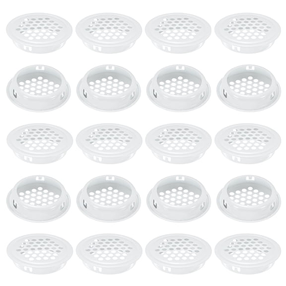 Uxcell 20-Pack Circular Soffit Vents, 35mm/1.38 Inch Stainless Steel Round Air Vents Mesh Hole Louver for Bathroom Home/ Office/Kitchen/Cabinet/Wardrobe [White]