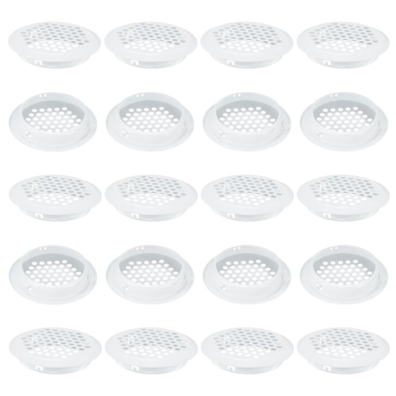 Uxcell 20-Pack Circular Soffit Vents, 50mm/1.97 Inch Stainless Steel Round Air Vent Mesh Hole Louver for Bathroom Home/ Office/Kitchen/Cabinet/Wardrobe [White]