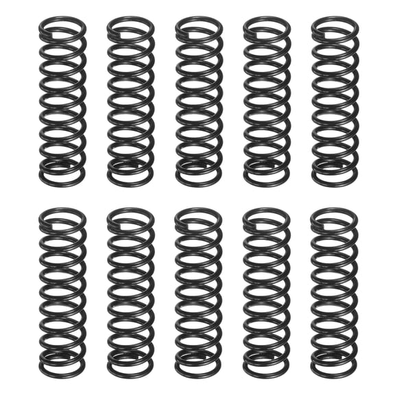 Uxcell 20 Pack Compression Spring, 10mm OD, 1.2mm Wire Size, 35mm Free Length, Spring Steel Construction Extended Mechanical Compression Springs for Shop and Home Repairs, Black