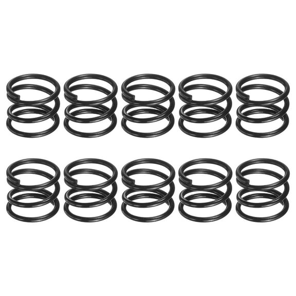 Uxcell 20 Pack Compression Spring, 12mm OD, 1.2mm Wire Size, 10mm Free Length, Spring Steel Construction Extended Mechanical Compression Springs for Shop and Home Repairs, Black
