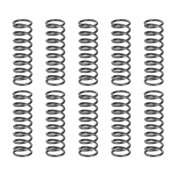 Uxcell 20 Pack Compression Spring, 7mm OD, 0.8mm Wire Size, 25mm Free Length, Spring Steel Construction Extended Mechanical Compression Springs for Shop and Home Repairs, Silver Tone