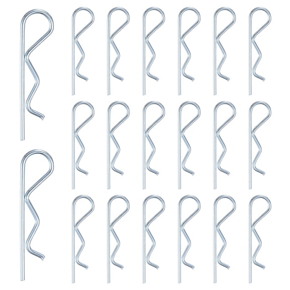 Uxcell 20-Pack Cotter Pins, 2.5 mm Dia 2.8" Long Spring Steel R Clips for Trailer Locking/Mechanics, Spring Fasteners Hitch Pin [Silver]